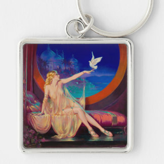 Enchantment of Arabian Concubine Pinup Girl Keychain