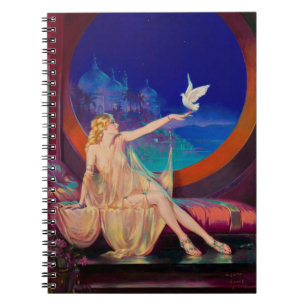 Enchantment of Arabian Concubine Pinup Girl Notebook