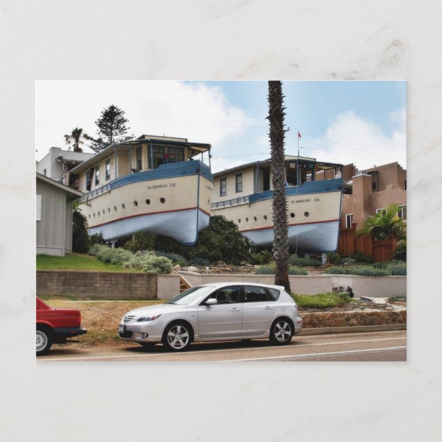 Encinitas Boat Houses Postcard (Front)