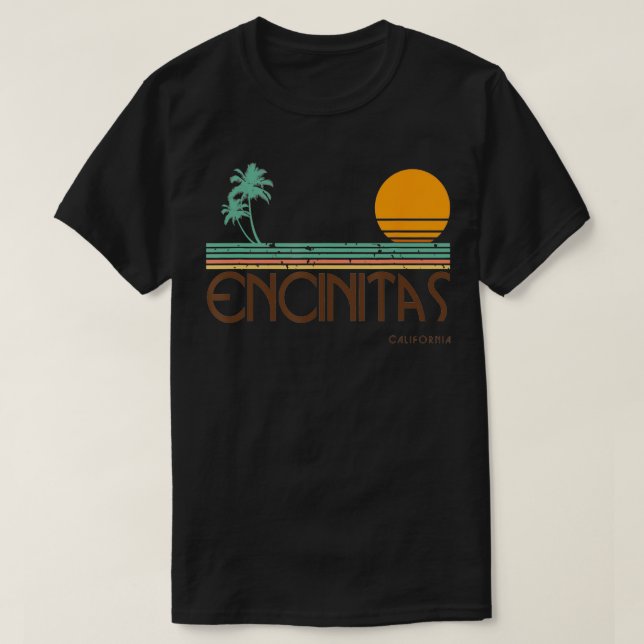 Encinitas California Surf  Light  T-Shirt (Design Front)