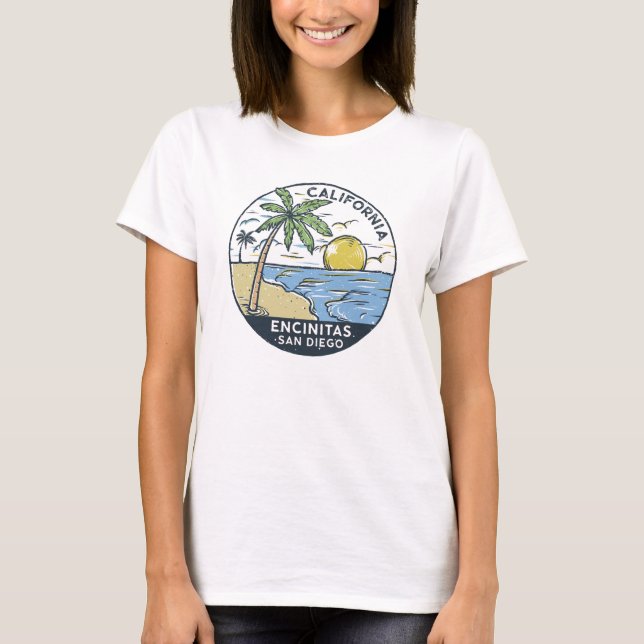 Encinitas San Diego California Vintage T-Shirt (Front)