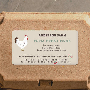Encircled Date - Eggs Carton Sticker with Chicken