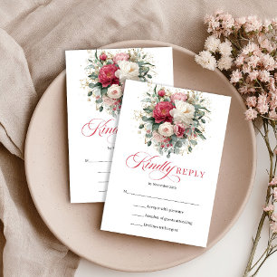Enclos RSVP Floral Boho Romantique Rouge Blush