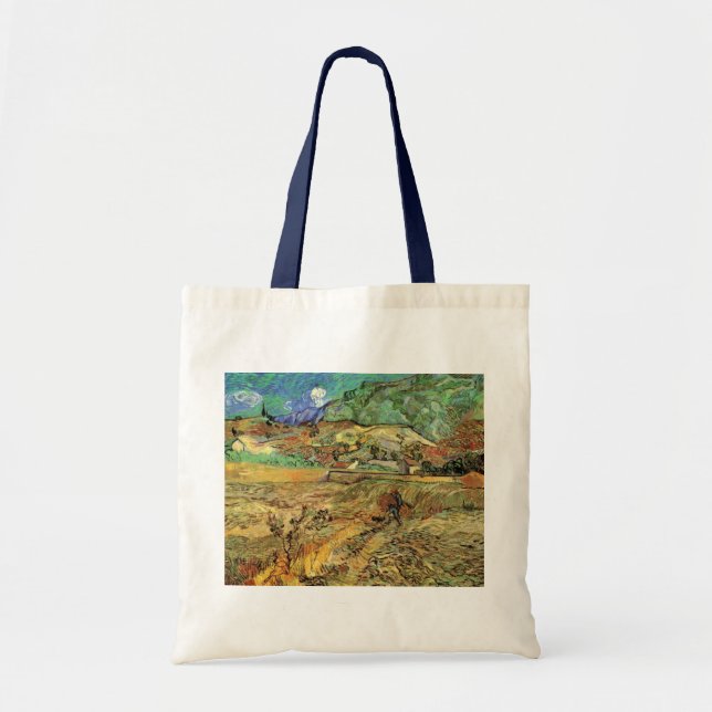 Enclosed Wheat Field w Peasant by Vincent van Gogh Tote Bag (Front)