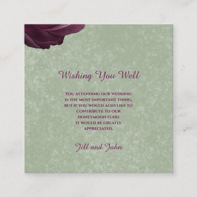 Encloser Card Wedding Sage Green  (Front)