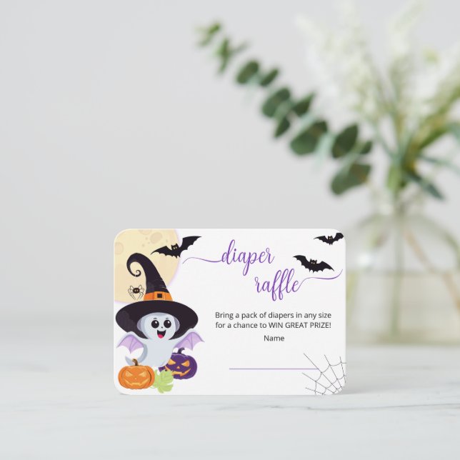 Enclosure Card Baby shower for Little Boo Hallowee (Standing Front)