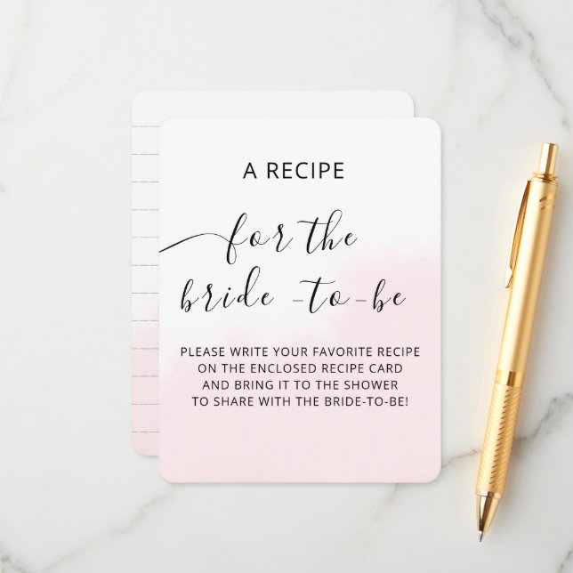 Enclosure Card Bridal Shower date night ideas (Front/Back In Situ)