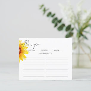 Enclosure Card Bridal Shower Recipe.