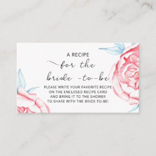 Enclosure Card "RECIPE for the bride - to - be"