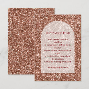Enclosure Card Wedding Honeymoon Fund Rose Gold 