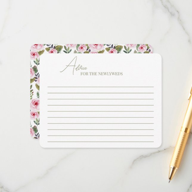 Enclosure Cards Advice for a bride shower. (Front/Back In Situ)