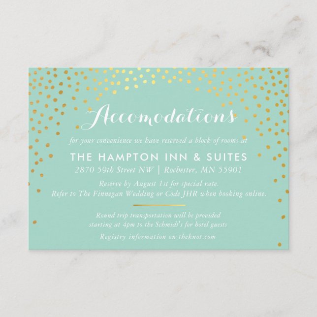ENCLOSURE chic rustic mini gold confetti mint (Front)