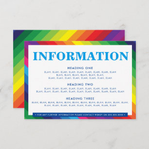 ENCLOSURE DETAILS fun colourful rainbow stripe RSV RSVP Card