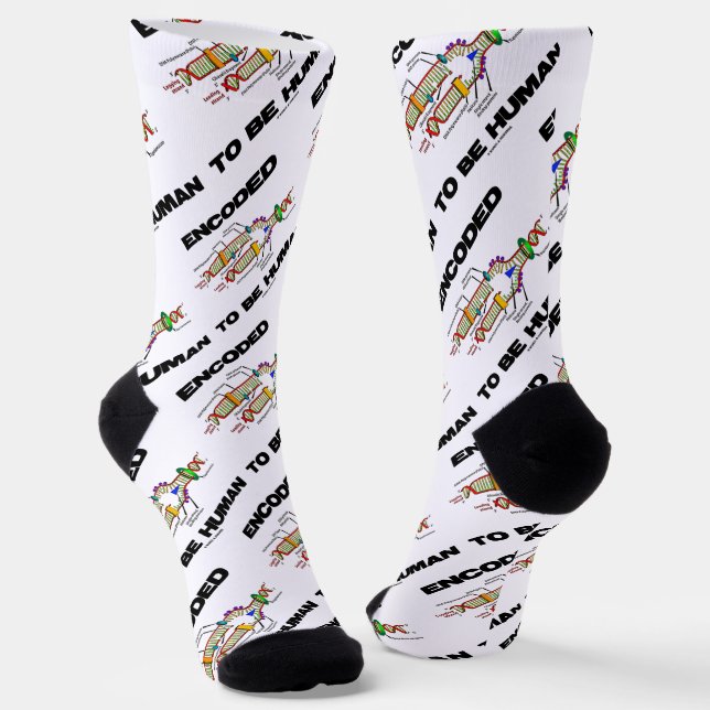 Encoded To Be Human DNA Replication Geek Humour Socks (Angled)