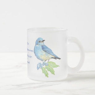 Encoucouraging Scripture Matthew 6:26, Bird Art Frosted Glass Coffee Mug