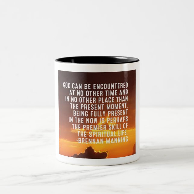 Encounter God in the Present Two-Tone Coffee Mug (Center)