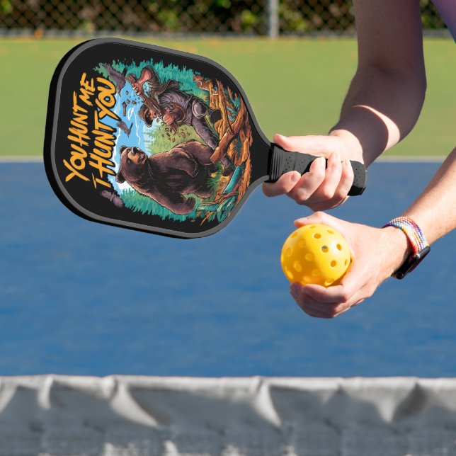 Encounter in the woods bear hunting funny pickleball paddle (Insitu)