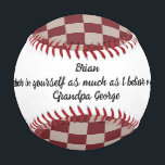 Encourage a Child & Brown Cream, Copper Checks Baseball<br><div class="desc">A nice gift to a child for his first game of baseball with words of encouragement from family. This one is a keeper always.

The design features a classy chequerboard with copper and brown cream colours.</div>