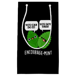 Encourage-mint Positive Mint Pun Dark BG Small Gift Bag
