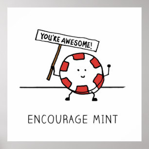 Encourage Mint - Youre Awesome Poster