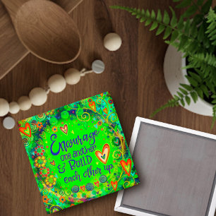 Encourage One Another Fun Inspirivity Green Magnet