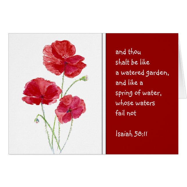 Encourage Promise Scripture Isaiah Poppy Garden (Front Horizontal)