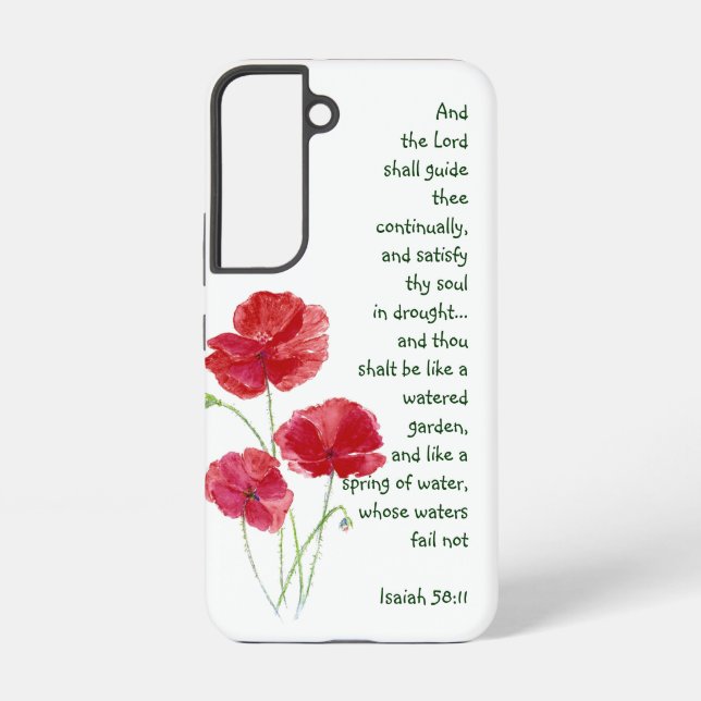 Encourage Scripture Isaiah Poppy Garden Flower Samsung Galaxy S22 Case (Back)