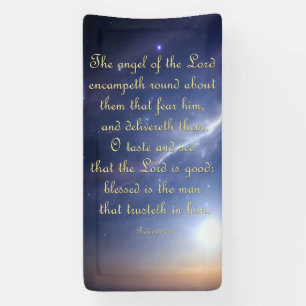 Encouragement Banner - Psalm 34:7-8