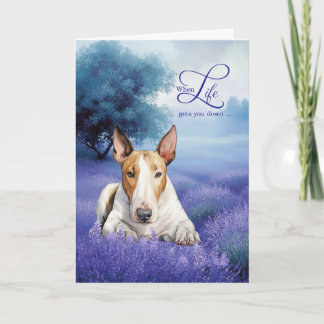 Encouragement Bull Terrier Dog Lavender Meadow Card