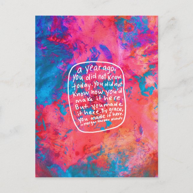 Encouragement citation carte postale art abstrait  (Devant)