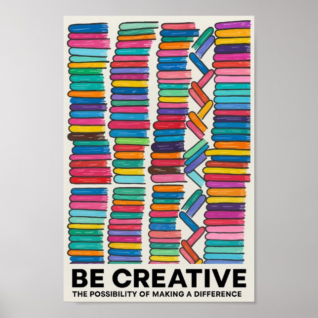 Encouragement Colorful Stacks of Books Poster (Devant)
