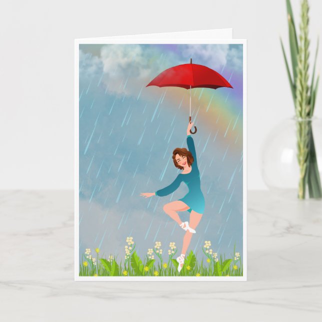 Encouragement Dancing in the Rain Card (Front)