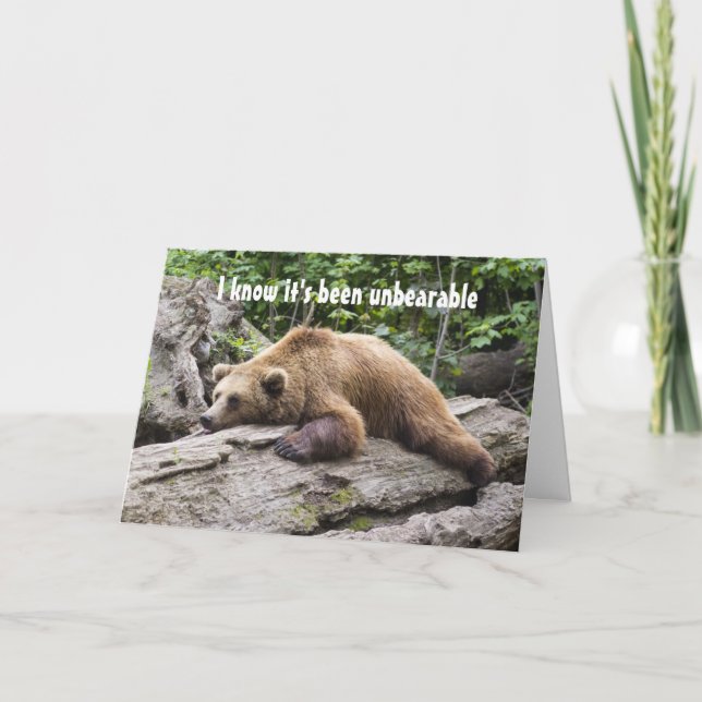 Encouragement/ Get Well Cute Bear Animal Card (Front)