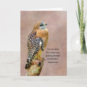 Encouragement, Get Well, Spiritual, Hawk on a Limb Card