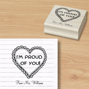 Encouragement, heart shape teacher rubber stamp