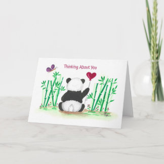 Encouragement Panda Bamboo Butterfly Heart Balloon Card