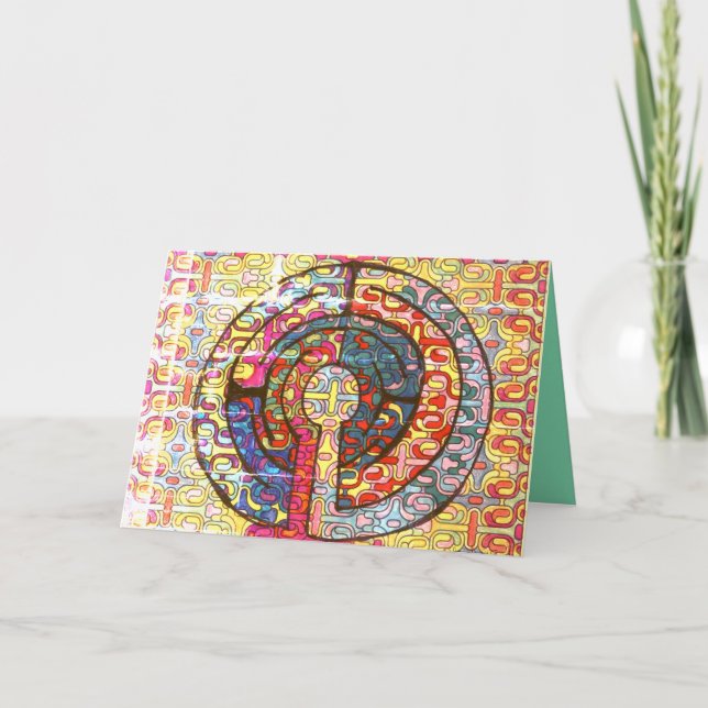 Encouragement Thinking of You Card  - Br Labyrinth (Front)