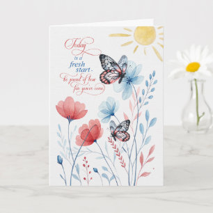 Encouragement Today is a Fresh Start Botanical Card