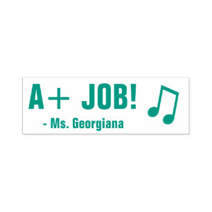 Encouraging "A+ JOB!" Educator Rubber Stamp