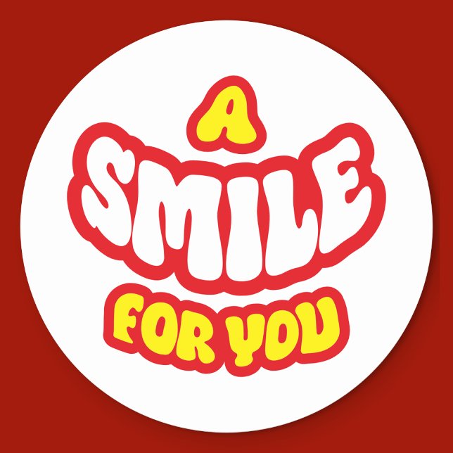 Encouraging A Smile For You  Classic Round Sticker (A smile for you - yellow)