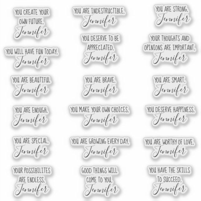 Encouraging Affirmations Set with 18 (Front)