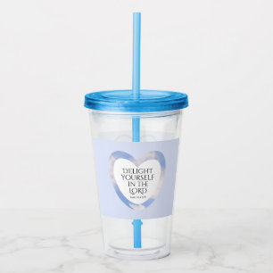 Encouraging and Uplifting Light Blue Bible Verse Acrylic Tumbler