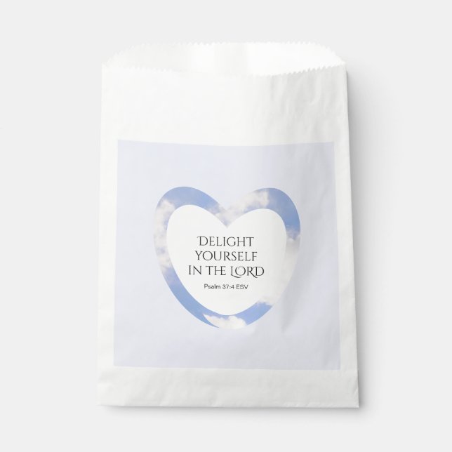 Encouraging and Uplifting Light Blue Bible Verse Favour Bag (Front)