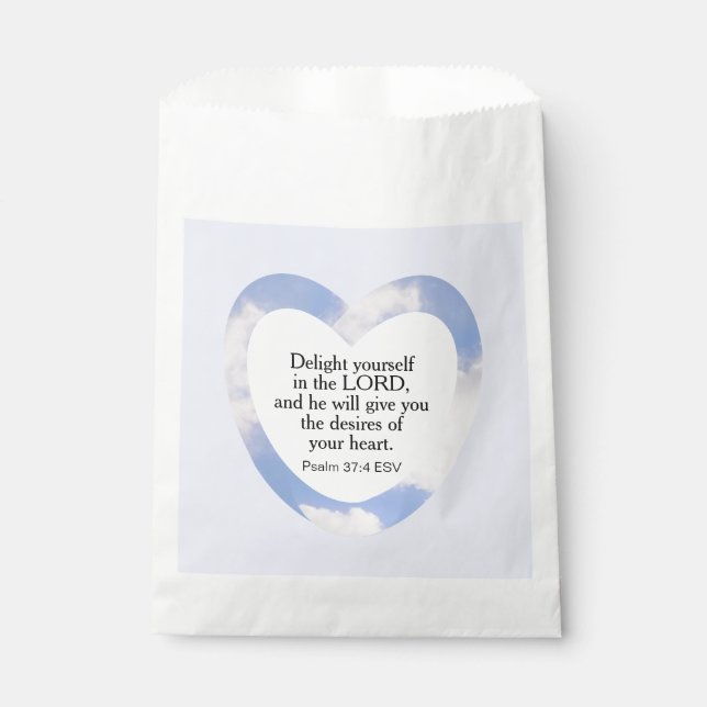 Encouraging and Uplifting Light Blue Bible Verse Favour Bag (Front)