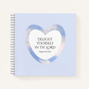 Encouraging and Uplifting Light Blue Bible Verse Notebook