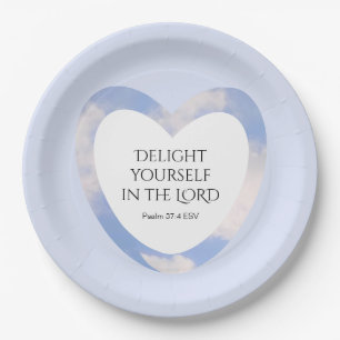 Encouraging and Uplifting Light Blue Bible Verse Paper Plate
