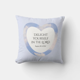 Encouraging and Uplifting Light Blue Bible Verse Throw Pillow