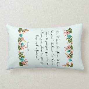 Encouraging Bible Verses Art - Jeremiah 29:11 Lumbar Pillow