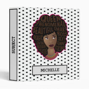 Encouraging Black Women, Black & White Polka Dots Binder