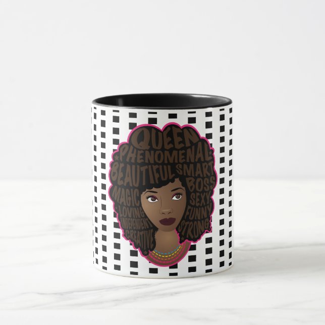 Encouraging Black Women, Black & White Polka Dots Mug (Center)